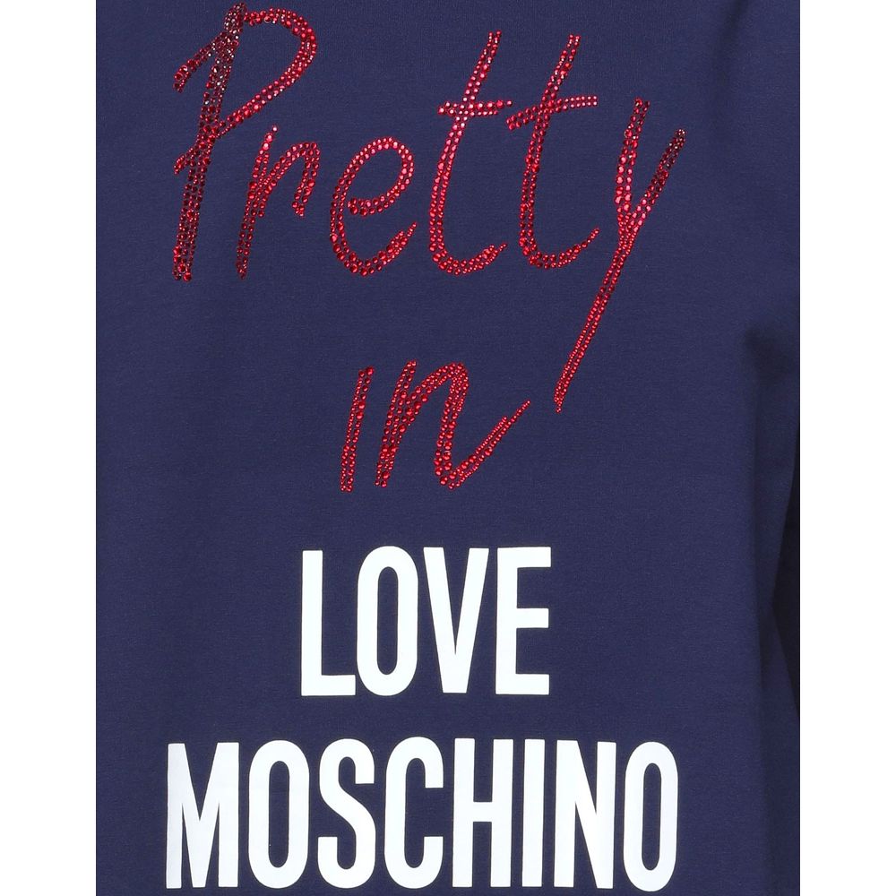 Love Moschino Blaues Baumwollkleid für Damen