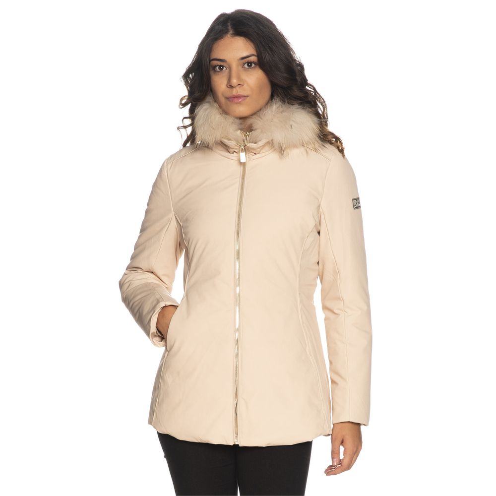 Yes Zee Beige Polyamide Women Jacket