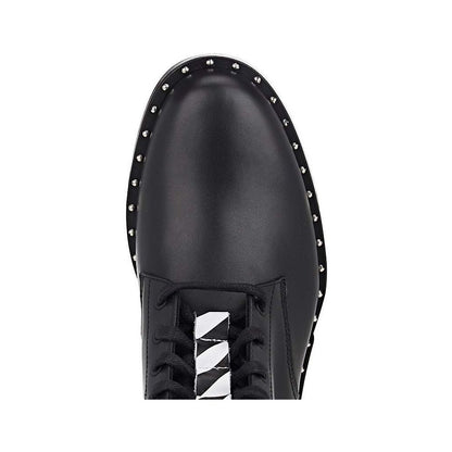 Off-White Studded Calfskin Lace-Up Ankle Boots