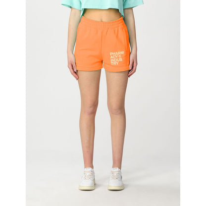 Orangefarbene Baumwollshorts