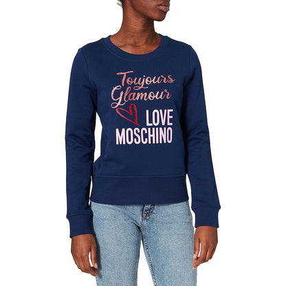 Love Moschino Blauer Baumwollpullover für Damen