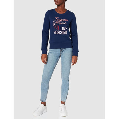 Love Moschino Blauer Baumwollpullover für Damen