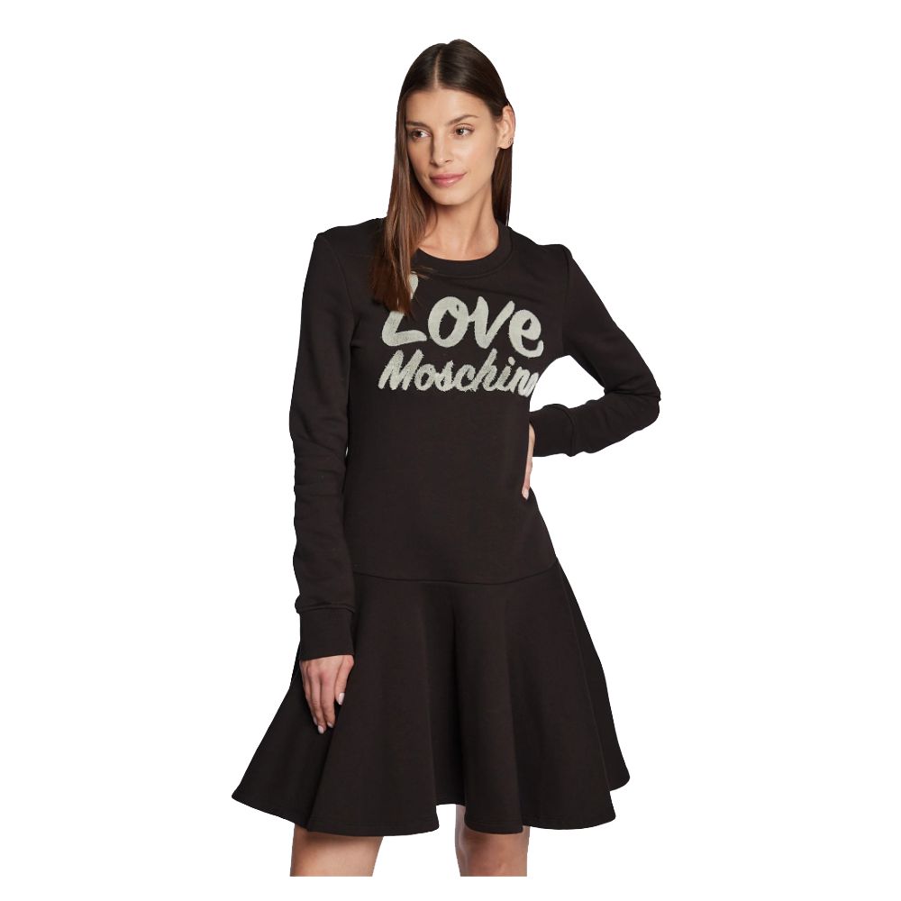 Love Moschino – Schickes Kleid aus Baumwollmischung mit geprägtem Logo