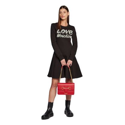 Love Moschino – Schickes Kleid aus Baumwollmischung mit geprägtem Logo