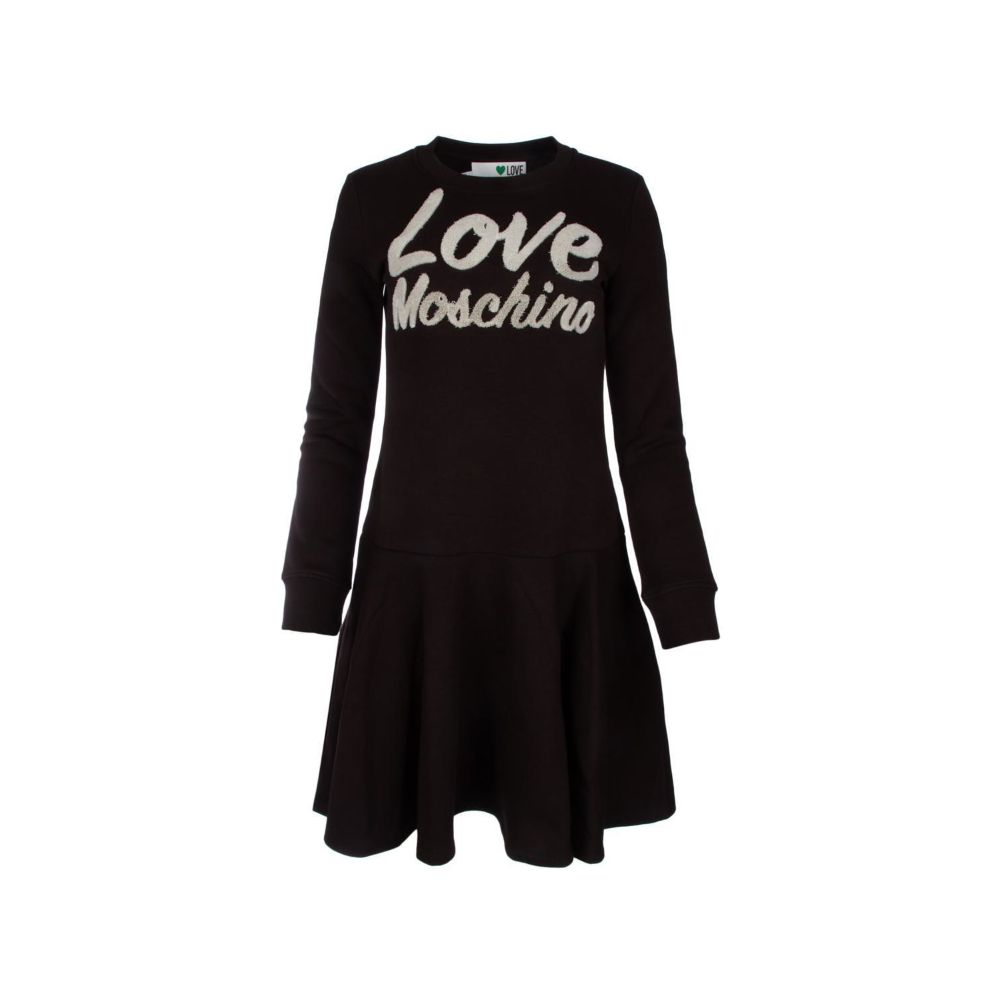 Love Moschino – Schickes Kleid aus Baumwollmischung mit geprägtem Logo