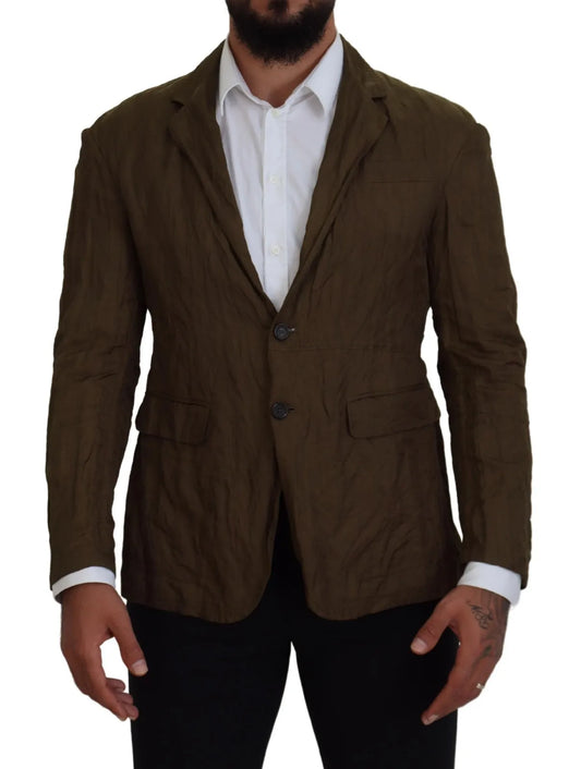 Dsquared² Grün Einreihiger Herren Mantel Blazer Jacke