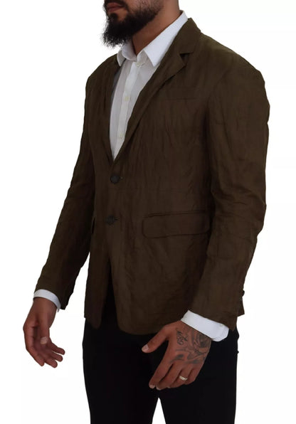 Dsquared² Grün Einreihiger Herren Mantel Blazer Jacke