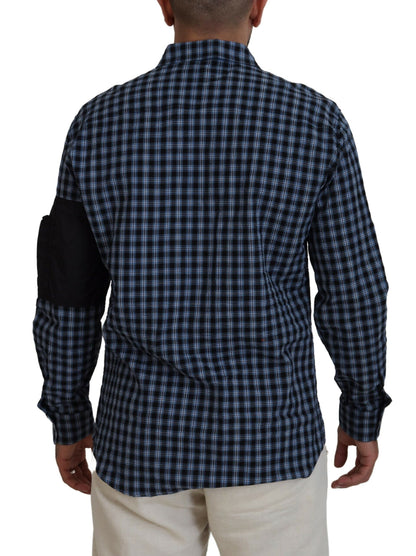 Dsquared² Multicolor Black Arm Plaid Herren Langarmhemd