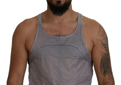 Dsquared² Hellgraues ärmelloses Tanktop aus Baumwolle für Herren