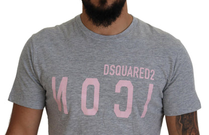 Dsquared² Graues T-Shirt aus Baumwolle mit kurzem Arm und Rundhalsausschnitt