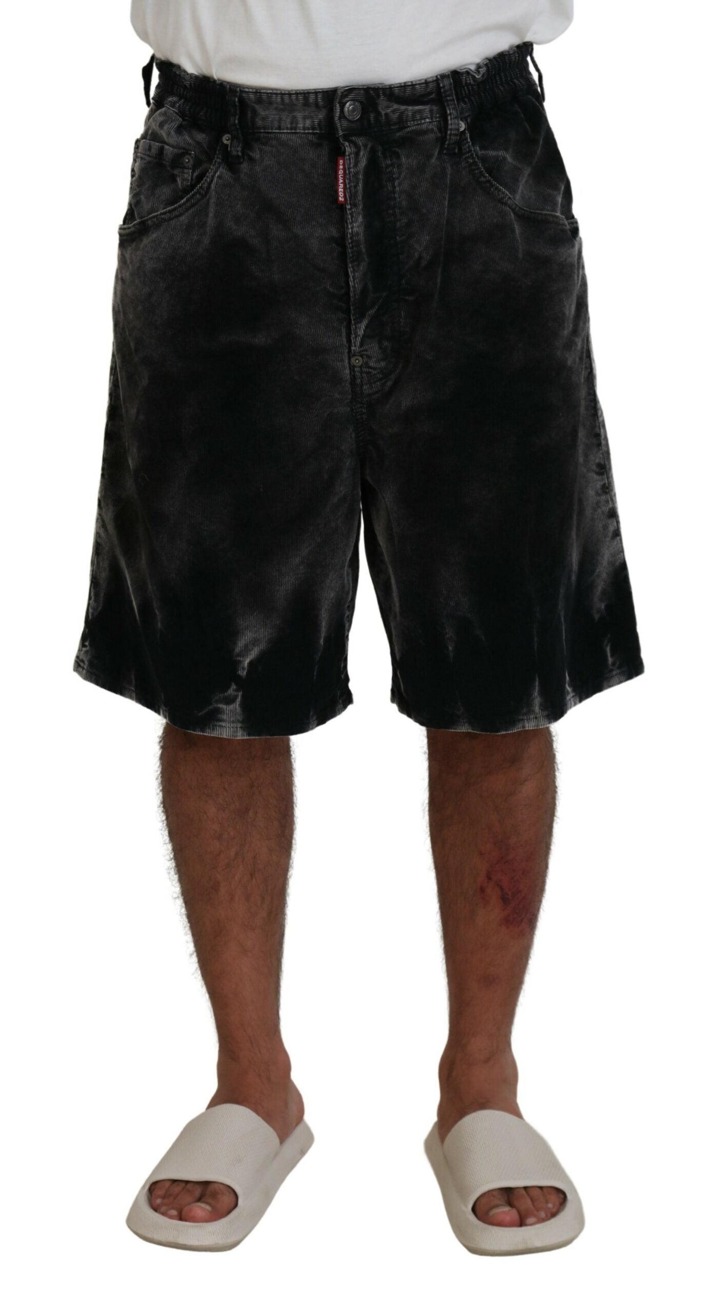 Dsquared² Graue Bermudashorts aus Baumwollcord