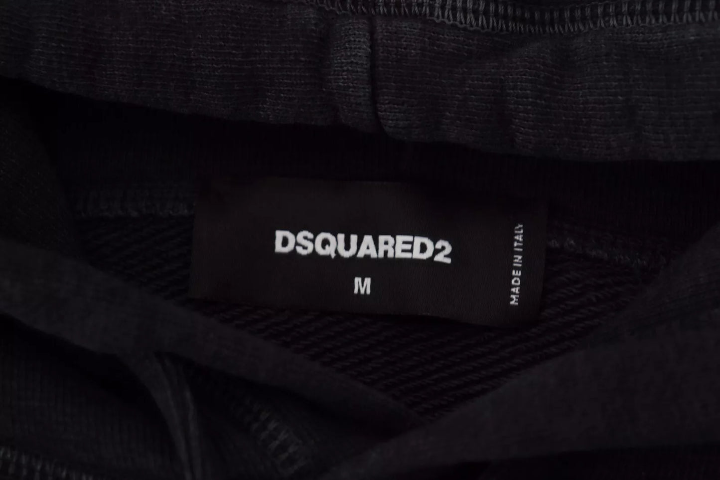 Dsquared² Schwarzer Pullover aus Baumwolle mit Kapuze und Aufdruck für Herren