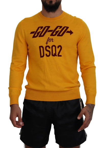 Dsquared² Orange Wolle Langarm Herren Pullover