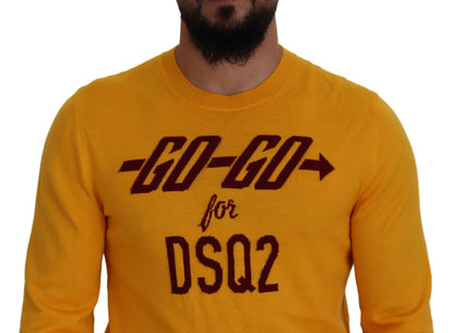 Dsquared² Orange Wolle Langarm Herren Pullover