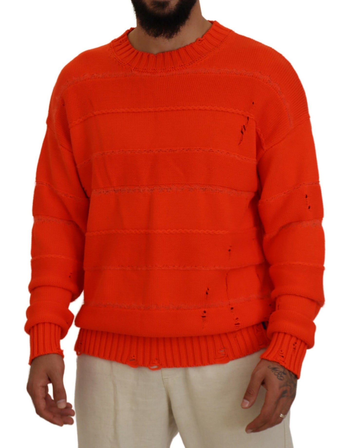 Dsquared² Orange Baumwolle Langarm Herren Pullover