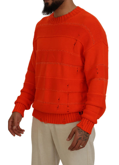 Dsquared² Orange Baumwolle Langarm Herren Pullover