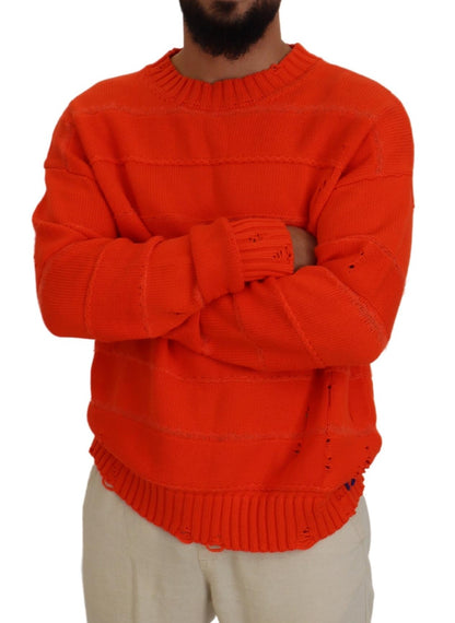 Dsquared² Orange Baumwolle Langarm Herren Pullover