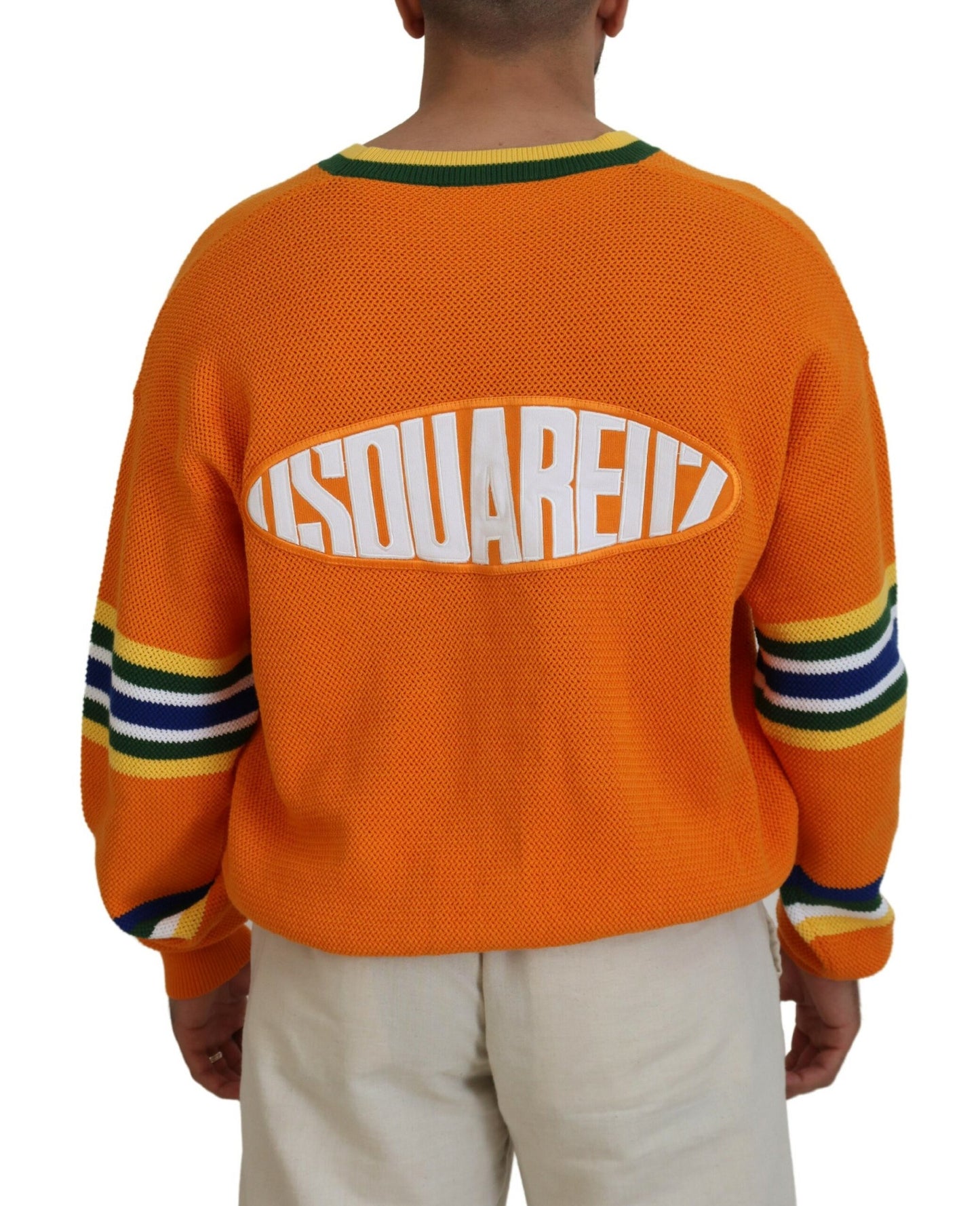 Dsquared² Orange Baumwolle Langarm Herren Strickjacke