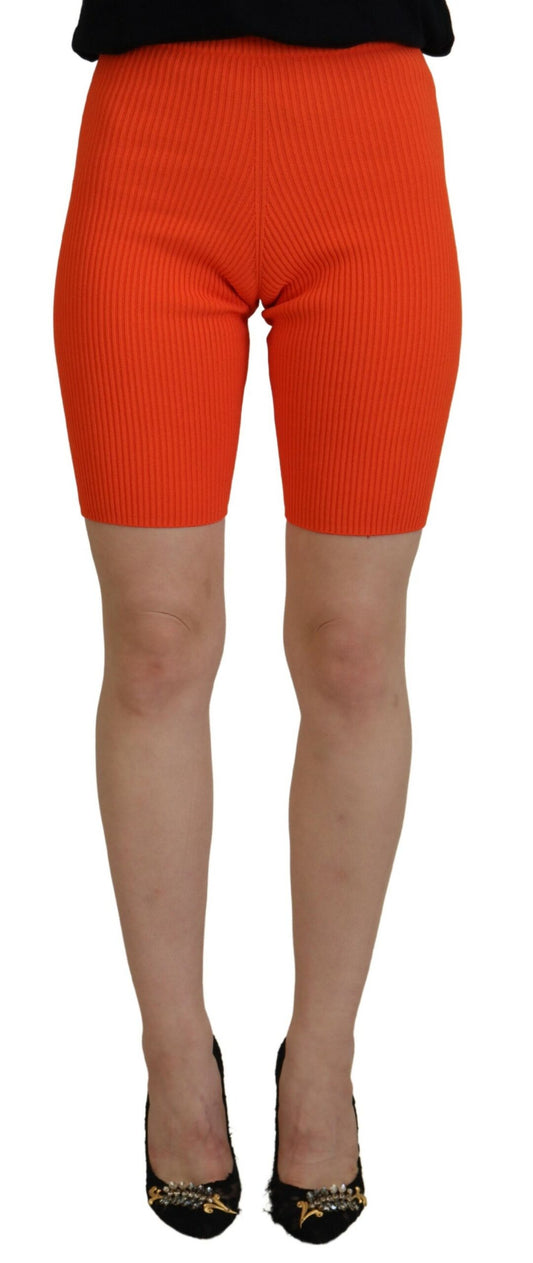 Dsquared² Orange Viscose Mid Waist Slim Fit Bermuda Shorts