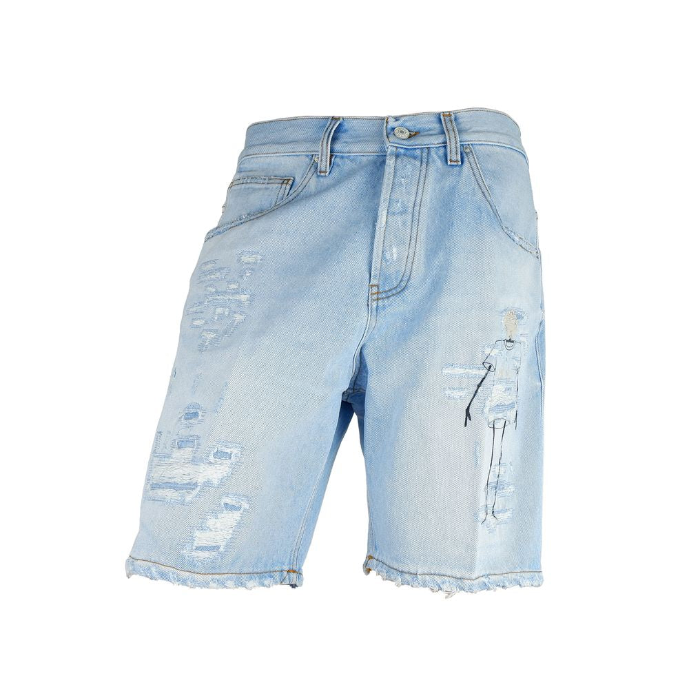 Short in cotone azzurro