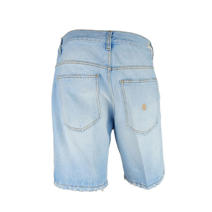 Hellblaue Baumwollshorts