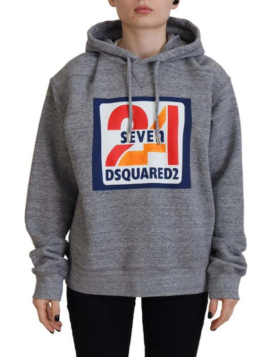 Dsquared² Grauer Kapuzenpullover aus Baumwolle mit Logo-Print