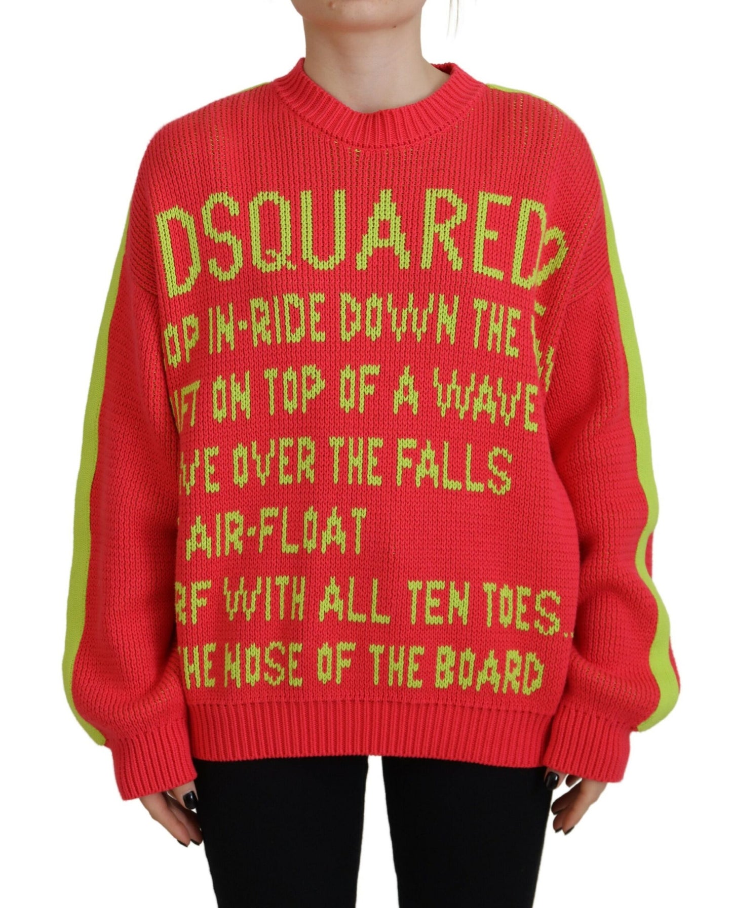 Dsquared² Mehrfarbiger Pullover aus Baumwollstrick mit Rundhalsausschnitt