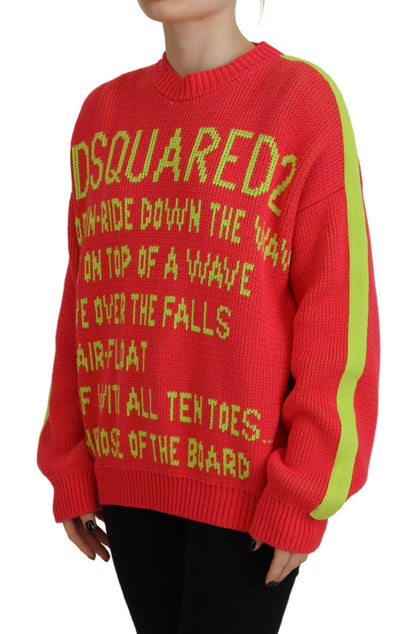 Dsquared² Mehrfarbiger Pullover aus Baumwollstrick mit Rundhalsausschnitt