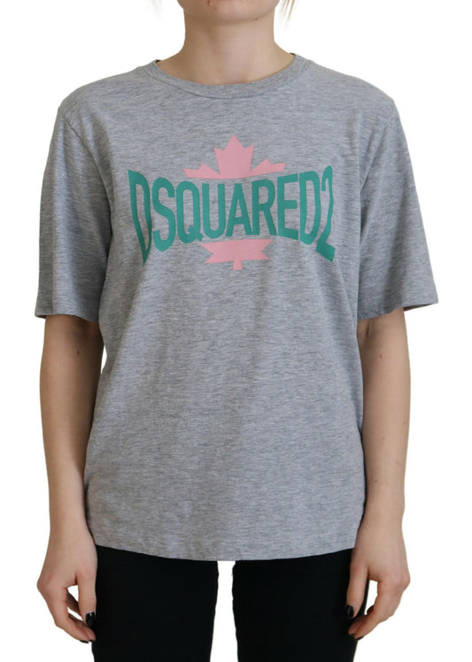 Dsquared² Graues T-Shirt aus Baumwolle mit Rundhalsausschnitt und kurzen Ärmeln