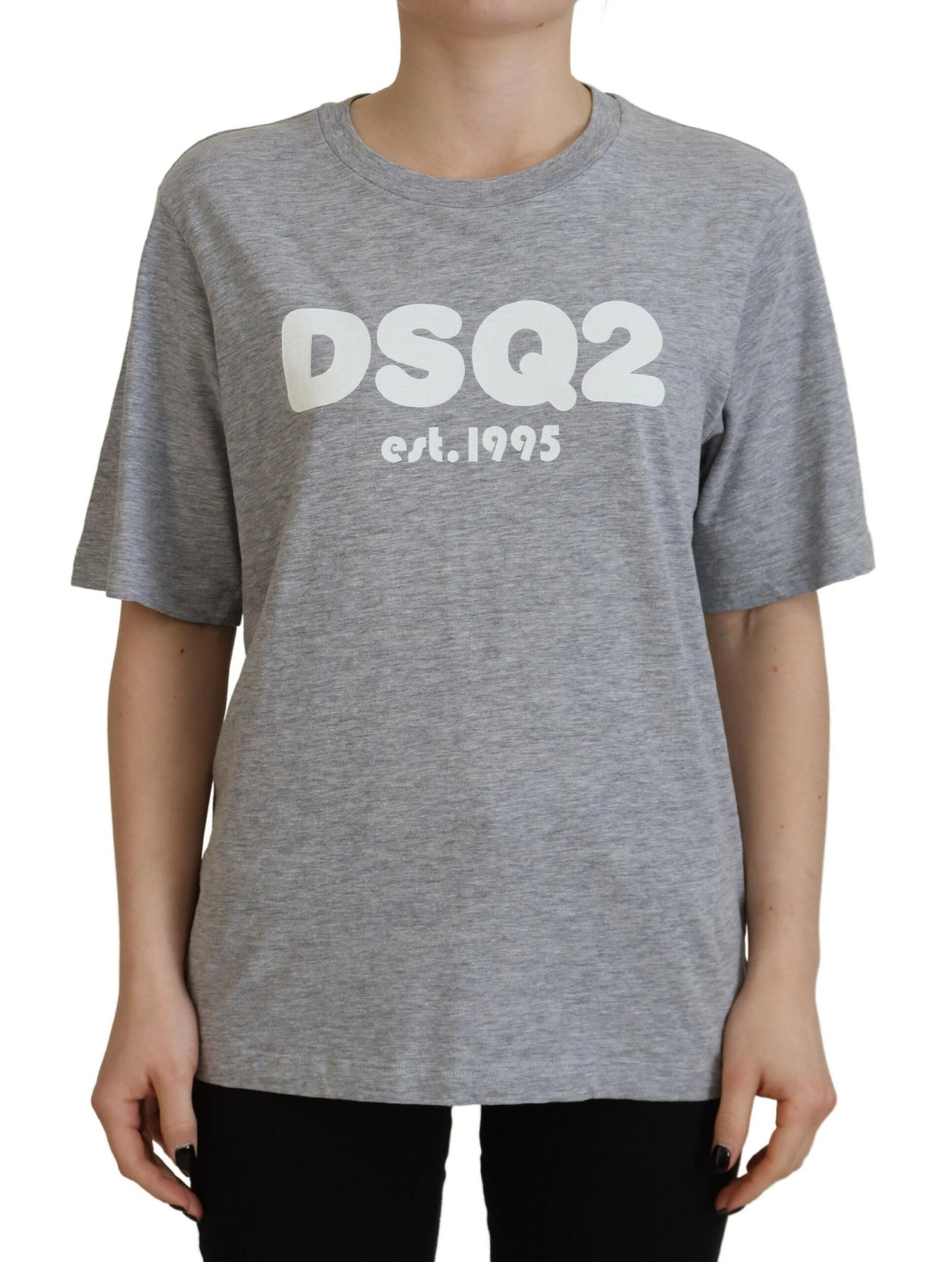 Dsquared² Graues T-Shirt aus Baumwolle mit Rundhalsausschnitt und kurzen Ärmeln