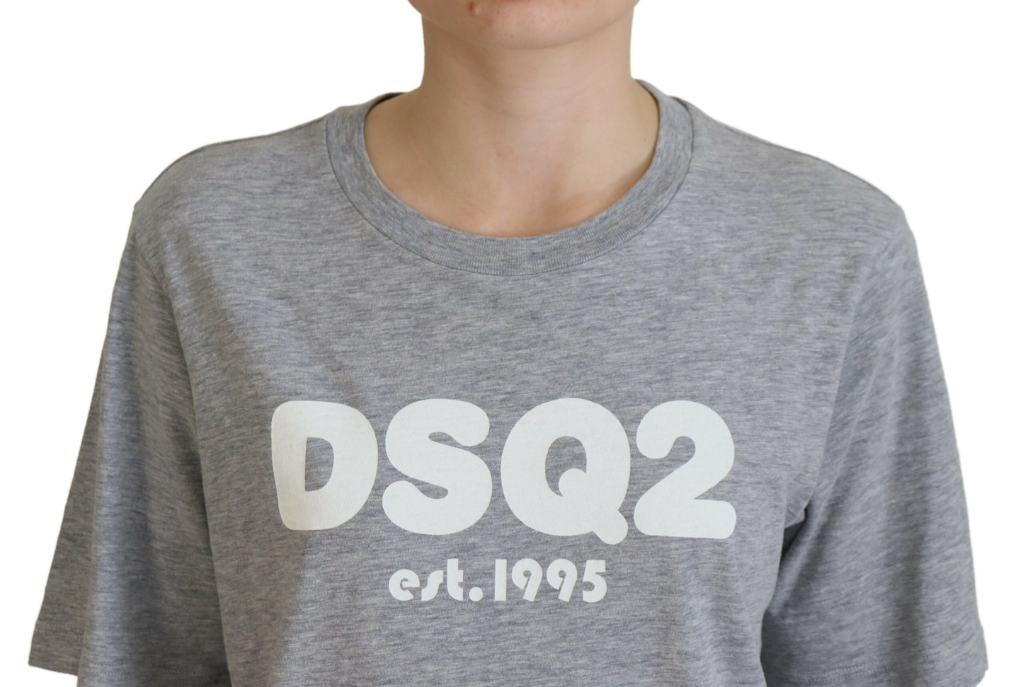 Dsquared² Graues T-Shirt aus Baumwolle mit Rundhalsausschnitt und kurzen Ärmeln