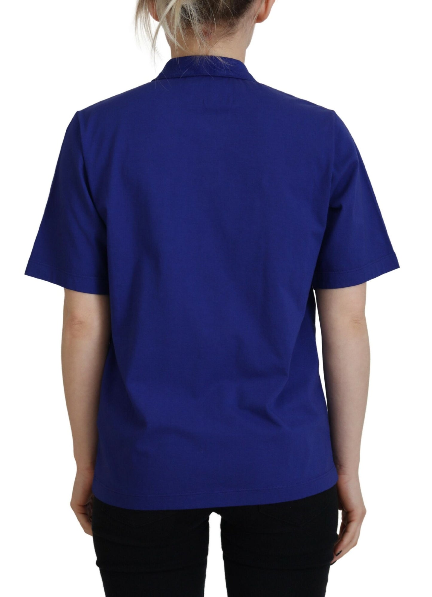 Dsquared² – Kurzärmliges Polo-T-Shirt mit Kragen und Schriftzug in Blau