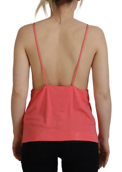 Dsquared² Pink Sleeveless Spaghetti Strap Cami V-neck Top