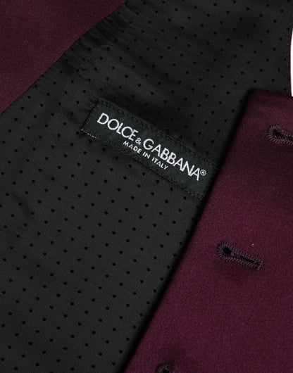 Dolce &amp; Gabbana Kastanienbraune Weste aus Satinseide, formelle Weste