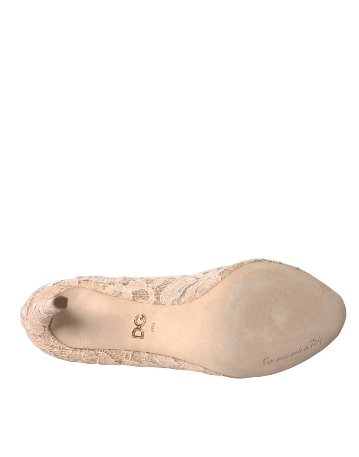 Dolce &amp; Gabbana Beige Stretch Taormina Schnürstiefeletten