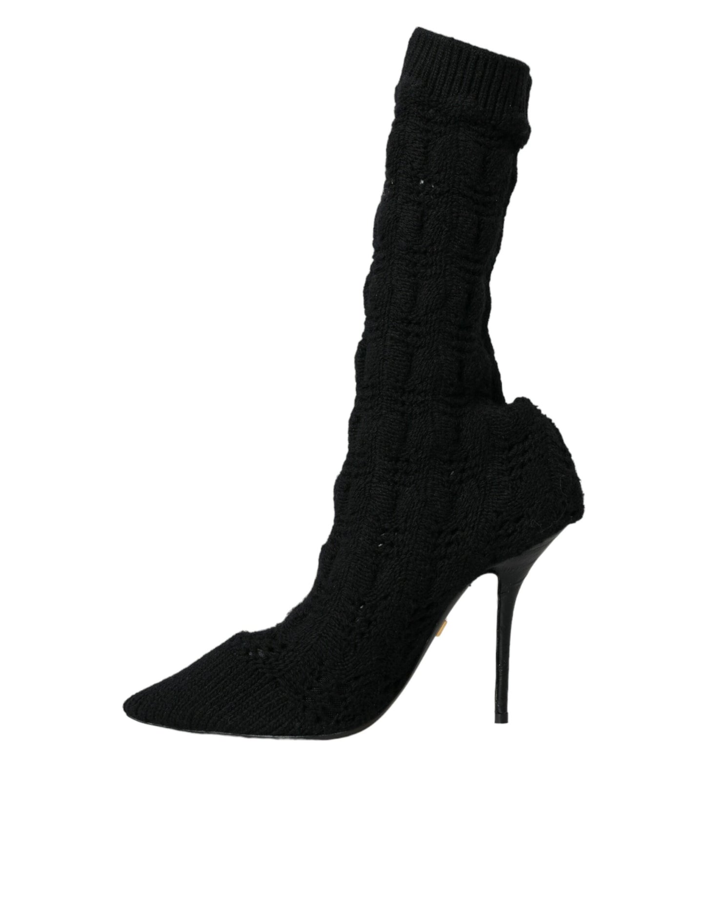 Dolce &amp; Gabbana – Schwarze Stiefel mit Stilettoabsatz und mittelhohem Absatz