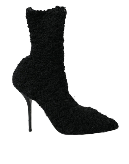 Dolce &amp; Gabbana – Schwarze Stiefel mit Stilettoabsatz und mittelhohem Absatz