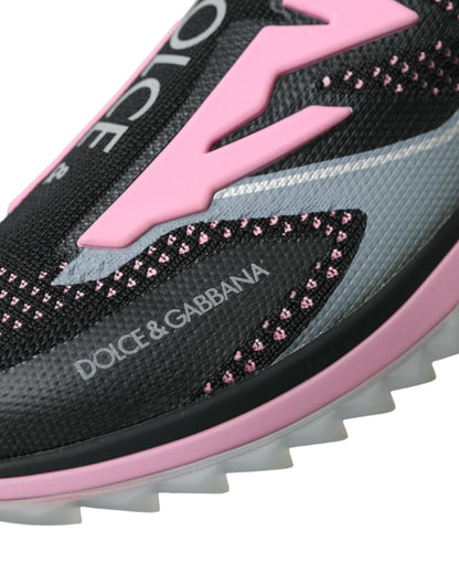 Dolce &amp; Gabbana – Sorrento – Slipper-Sneakers in Schwarz und Rosa