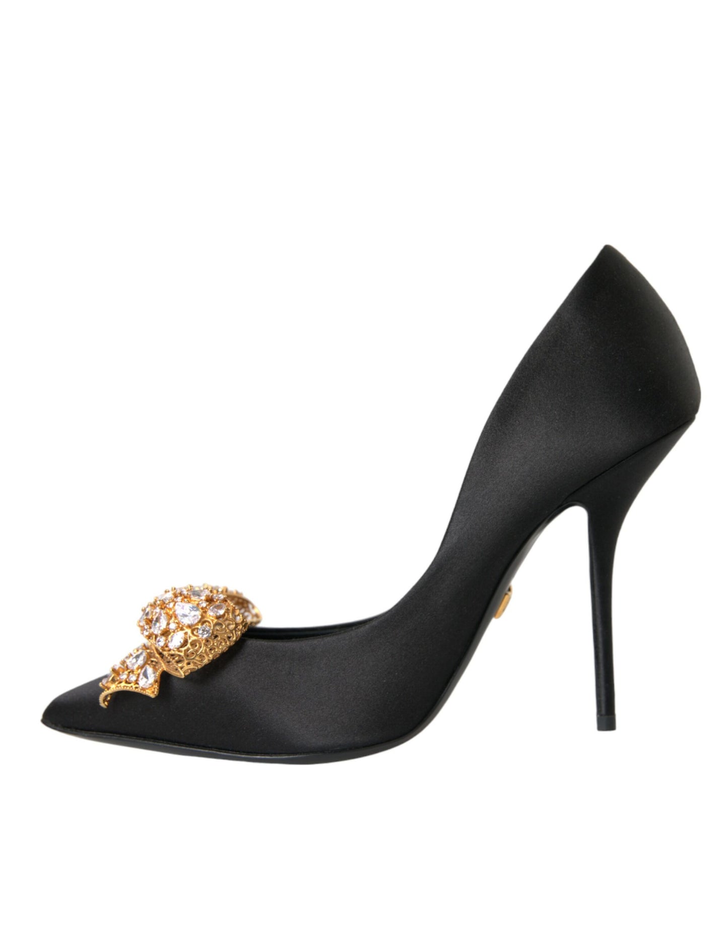 Dolce &amp; Gabbana – Pumps mit Kristallen und Satinschleife in Schwarz