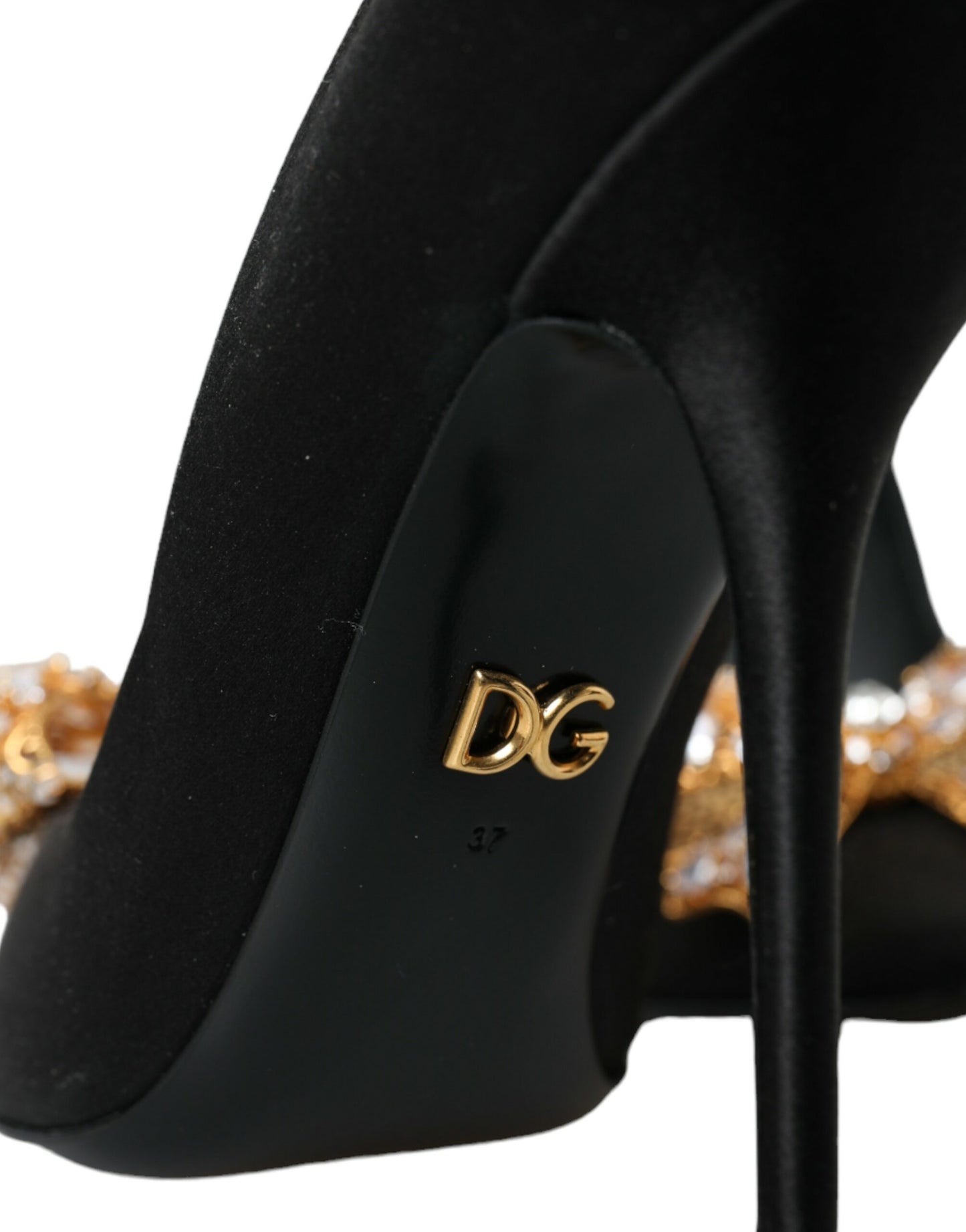 Dolce &amp; Gabbana – Pumps mit Kristallen und Satinschleife in Schwarz