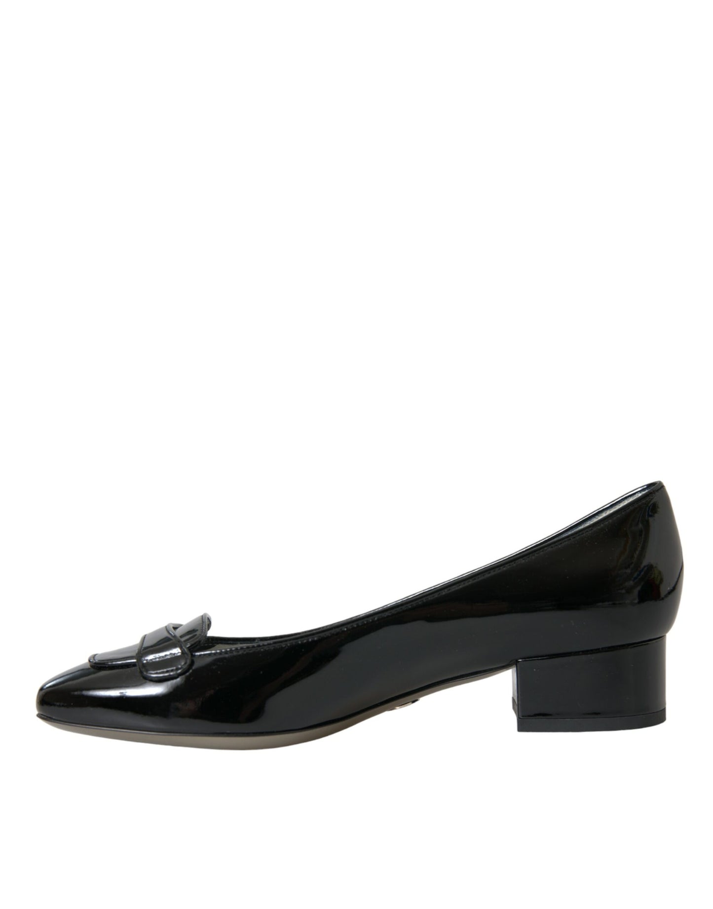 Dolce &amp; Gabbana – Pumps mit Blockabsatz aus schwarzem Lackleder