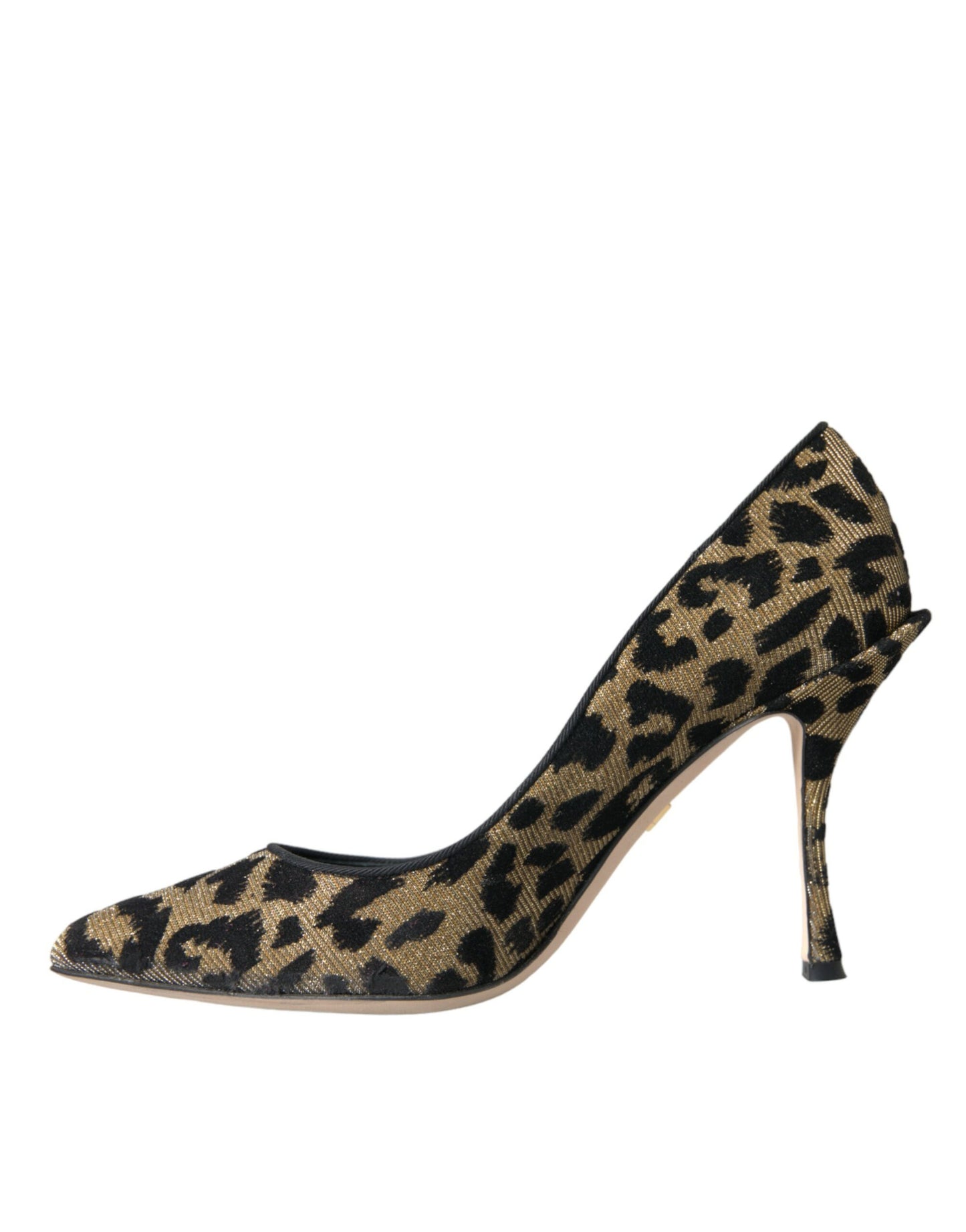 Dolce &amp; Gabbana Pumps mit Leopardenmuster und Lurex-Absätzen in Schwarz und Gold