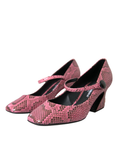 Dolce &amp; Gabbana – Mary-Jane-Absatzschuhe aus Pythonleder in Rosa