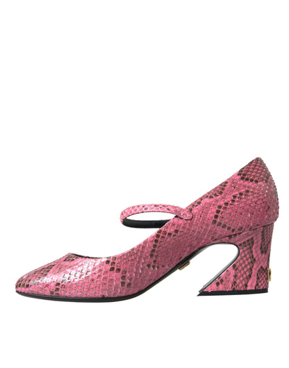 Dolce &amp; Gabbana – Mary-Jane-Absatzschuhe aus Pythonleder in Rosa