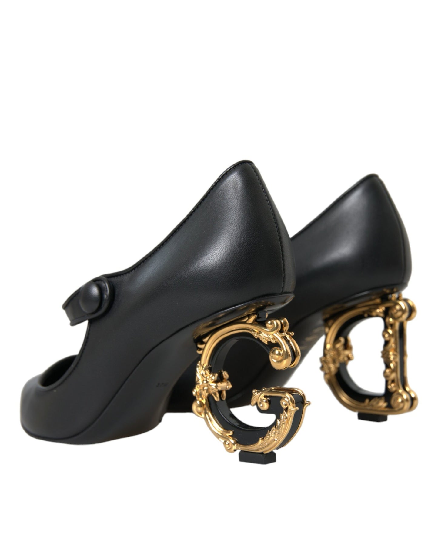 Dolce &amp; Gabbana – Mary-Jane-Pumps aus schwarzem Leder mit Logo