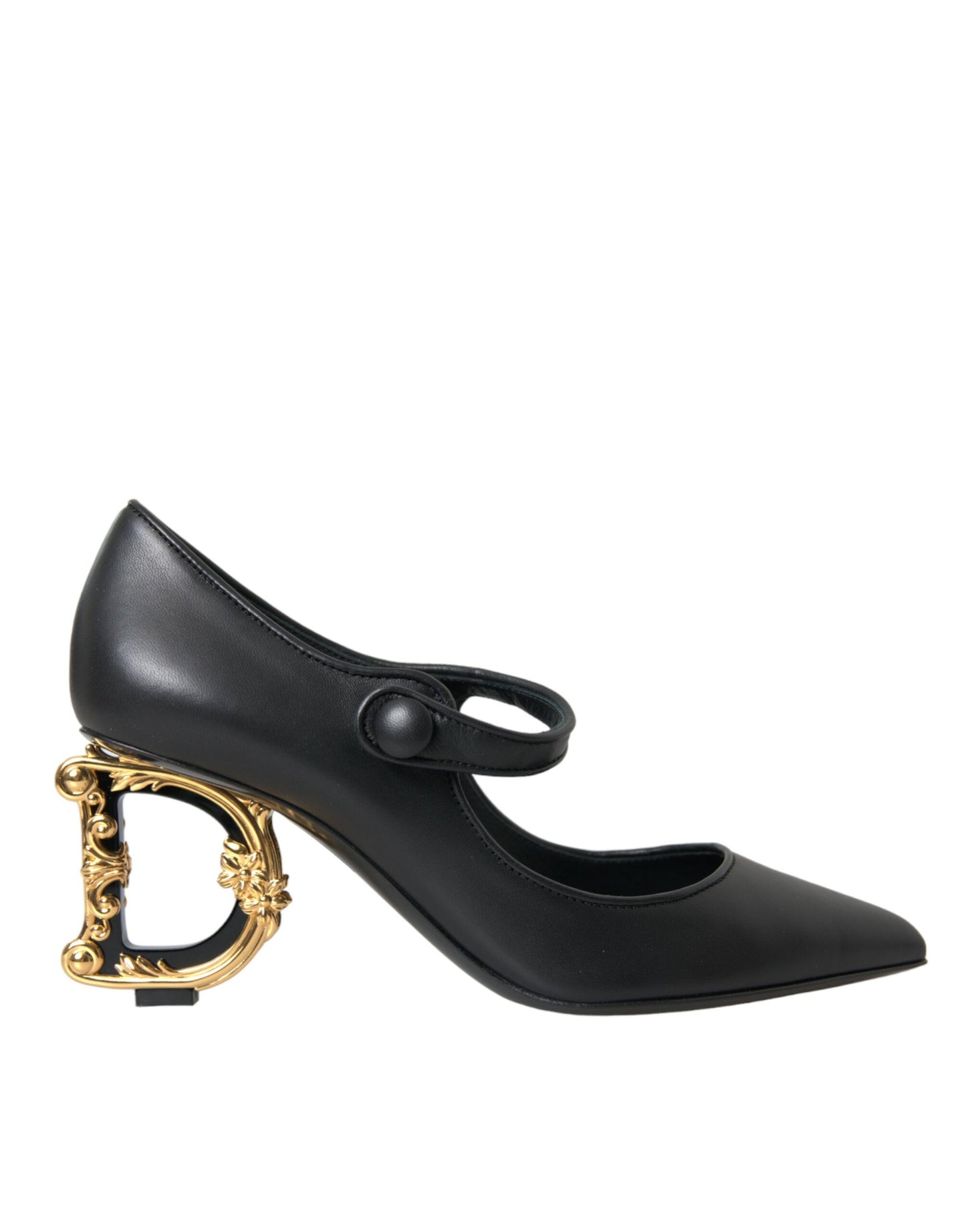 Dolce &amp; Gabbana – Mary-Jane-Pumps aus schwarzem Leder mit Logo