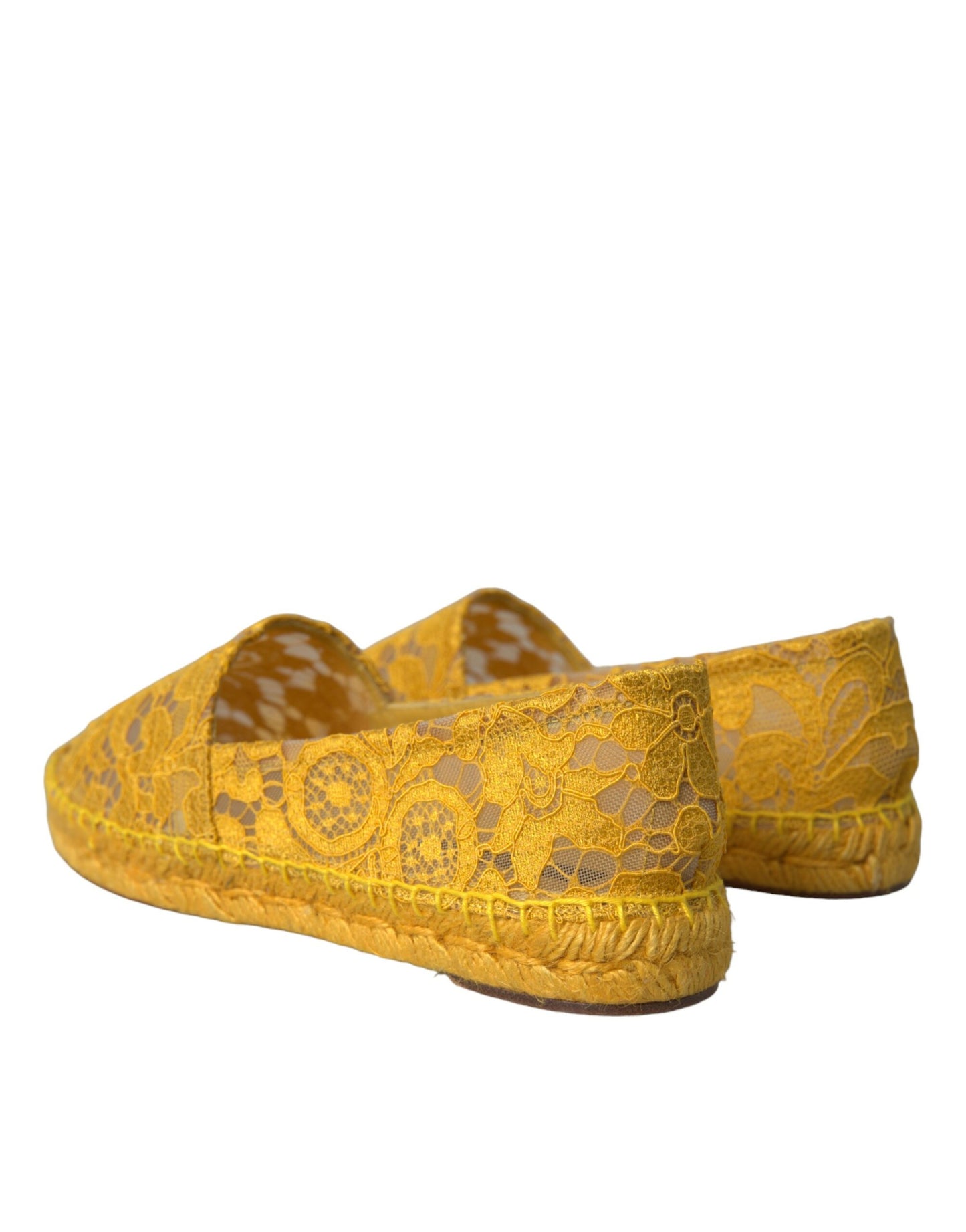 Dolce &amp; Gabbana – Gelbe Taormina-Espadrilles mit Spitze