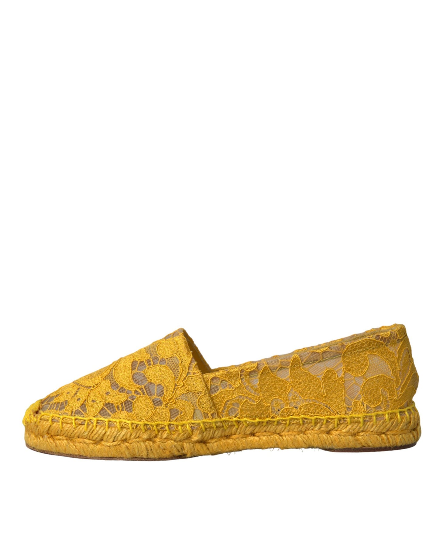 Dolce &amp; Gabbana – Gelbe Taormina-Espadrilles mit Spitze