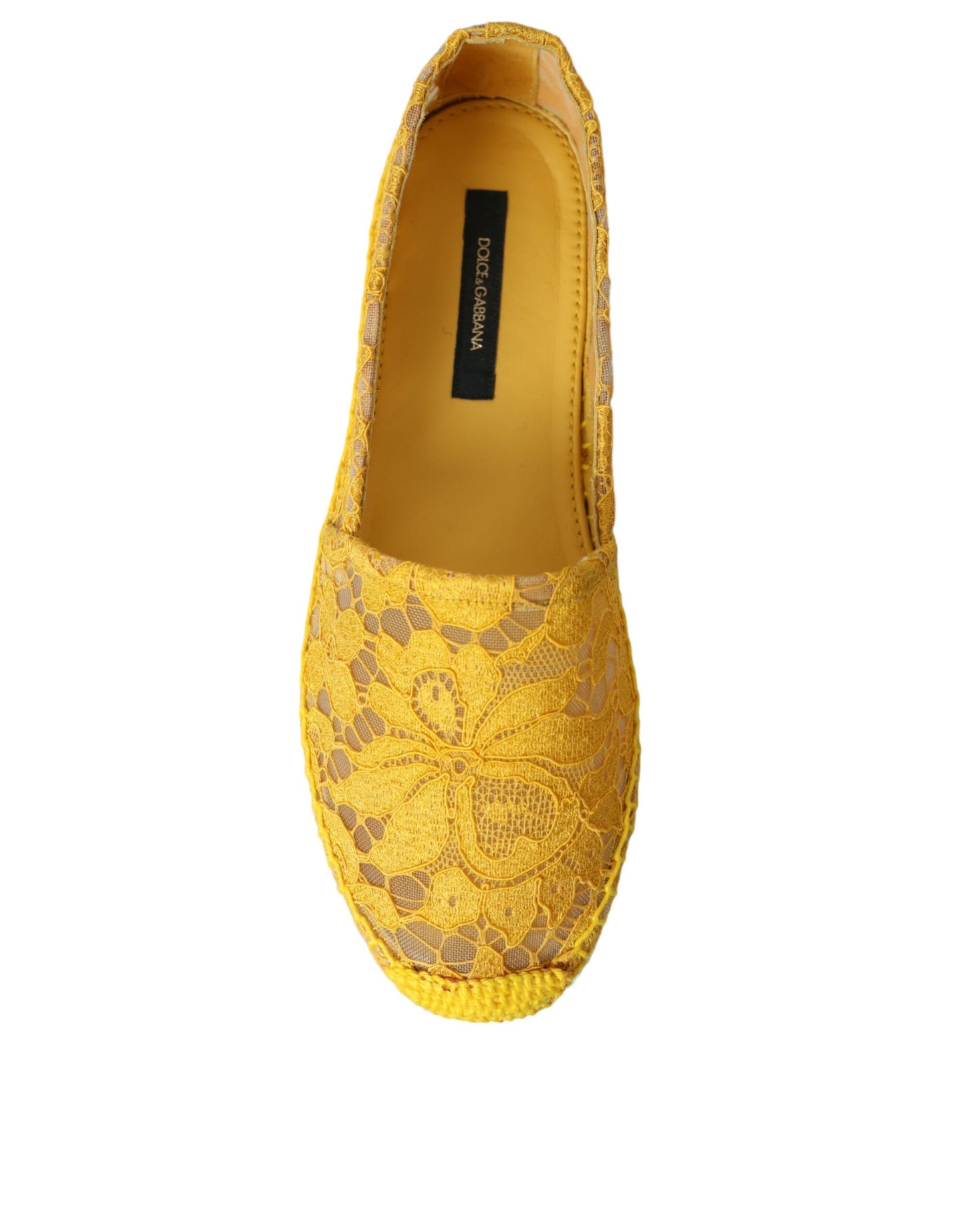 Dolce &amp; Gabbana – Gelbe Taormina-Espadrilles mit Spitze