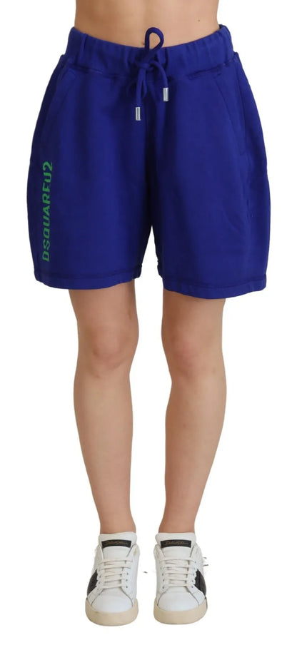 Dsquared² – Sweatshorts aus Baumwolle mit hohem Bund und Logo, Blau